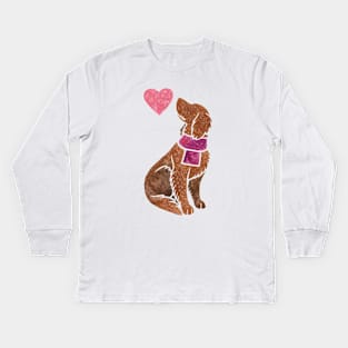 German Longhaired Pointer watercolour Kids Long Sleeve T-Shirt